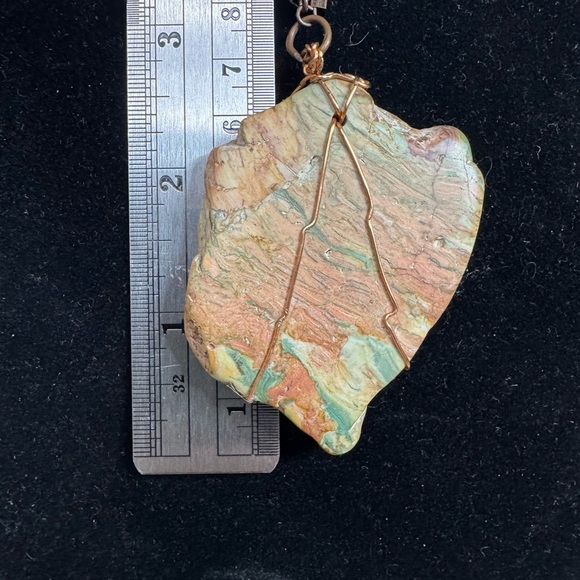 Large Jasper Pendant Copper Necklace - Picture 3 of 10